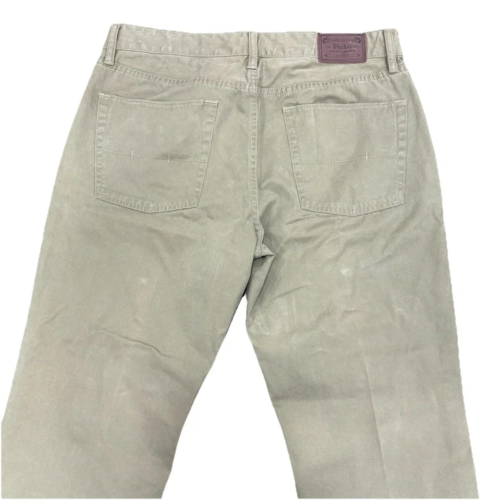 Polo Ralph Lauren Olive Green Pants Mens 34x30 Polo Player Logo Cotton